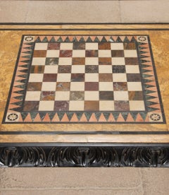19th Century English Regency Library Table with Specimen Marble Top