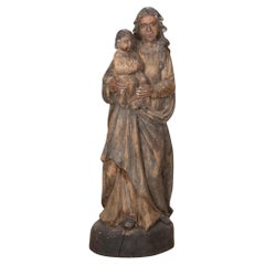 Early 20th Century Carved Wooden Religious Figure