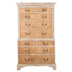 Late 18th Century English Bleached Mahogany Painted Chest On Chest