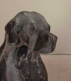 Pair of Life Size Early 20th Century English Lead Hounds