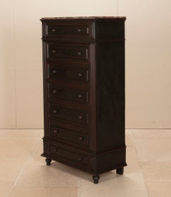 19th Century French Painted Semainier Tall Chest of Drawers