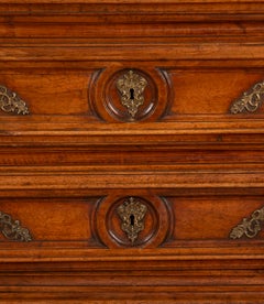 18th Century French Walnut Three Drawer Commode