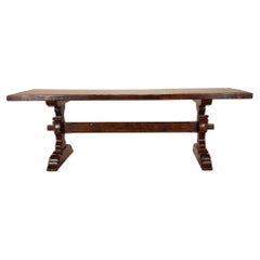 Early 20th Century French Single Planked Top Refectory Table