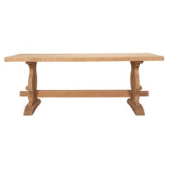 Mid-Century French Scrubbed Oak Refectory Table