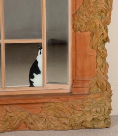 Large 20th Century Carved Neo-Classical Georgian Style Window Mirror