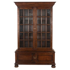 Late 19th Century English Glazed Oak Bookcase