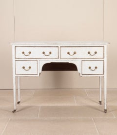20th Century French Painted Dressing Table or Kneehole Desk