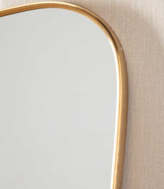 Pair of Contemporary Italian Mid-Century Style Brass Mirrors