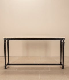 Large Mid-20th Century French Marble Top Console Table