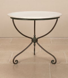 Late 19th Century French Iron and Marble Gueridon