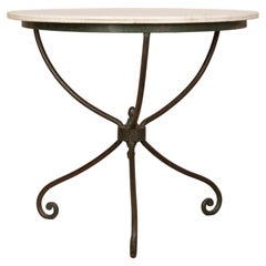 Late 19th Century French Iron and Marble Gueridon