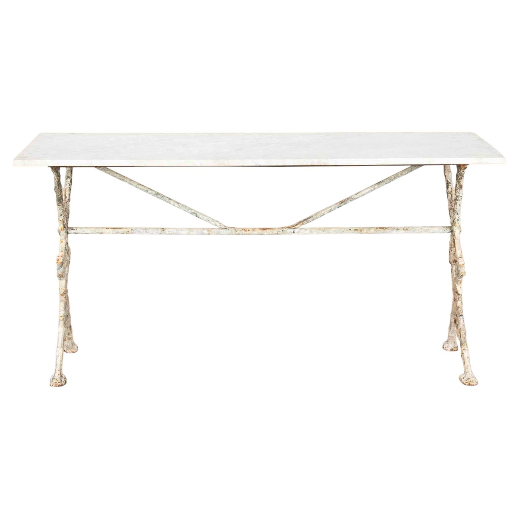 Late 19th Century French Cast Iron and Marble Table