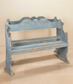 Pair of Contemporary Italian Blue Painted Benches