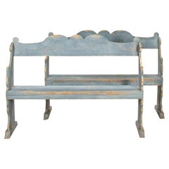 Pair of Contemporary Italian Blue Painted Benches