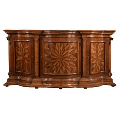 18th Century Italian Baroque Walnut and Marquetry Enfilade