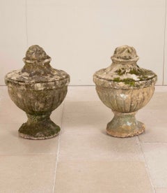 Pair of 18th Century French Louis XV Period Carved Stone Finials