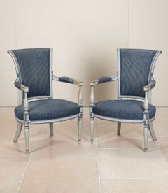 Pair of Early 19th Century French Directoire Painted Armchairs