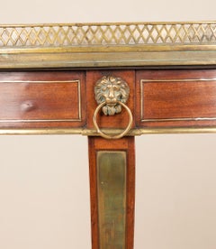 French Consulat Mahogany, Marble and Gilt-Bronze Guéridon, Attributed to Bernard