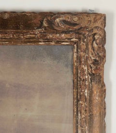 18th Century Spanish Provincial Carved, Painted and Giltwood Mirror