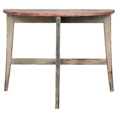 19th Century French Painted Demi-Lune Table