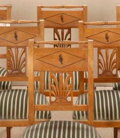 Set of Six 19th Century French Directoire Cherrywood Dining Chairs