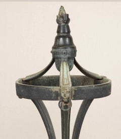 Pair of 19th Century French Patinated Bronze Athénienne Jardinière Stands