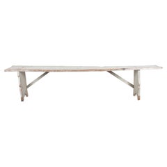 19th Century French Painted Pine Bench