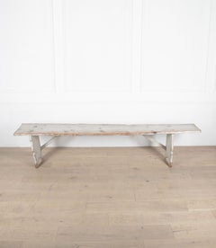 19th Century French Painted Pine Bench