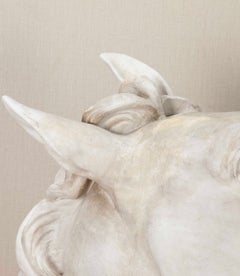 Grande tête de cheval en plâtre italienne du XXe siècle