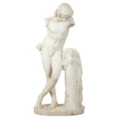 19th Century William Theed The Younger Carved Marble Figure of Narcissus