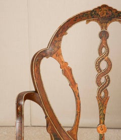Pair of 18th Century Original Painted Armchairs Attributed to George Seddon