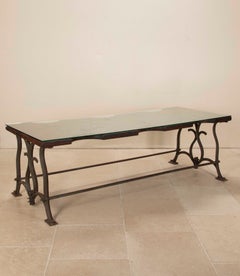 Large 19th Century French Original Cast Iron and Beech Industrial Jewellers Tabl