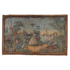 Extra Large 18th Century Flemish Hand Painted Wall Hanging