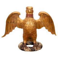 Französischer Adler aus geschnitztem, vergoldetem Holz, Anfang des 19. Jahrhunderts