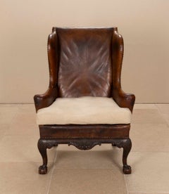Late 19th Century George III Style Leather Wing Chair