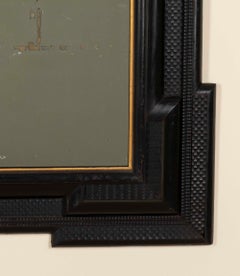 Early 19th Century Italian Ebonised Ripple Mirror
