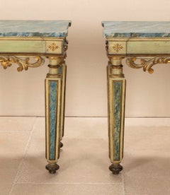 Pair of Early 19th Century Italian Painted Console Tables