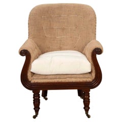Regency Mahogany Barrel-Back Library Chair
