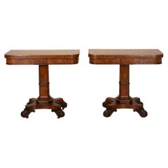 Pair of Regency Period Pollard Oak Card Tables