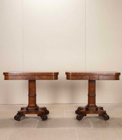 Pair of Regency Period Pollard Oak Card Tables