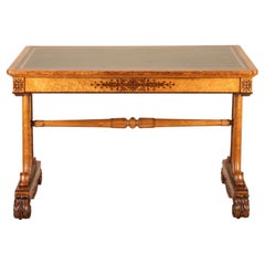 William IV Bird's Eye Maple and Amaranth Library Table