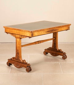 William IV Bird's Eye Maple and Amaranth Library Table