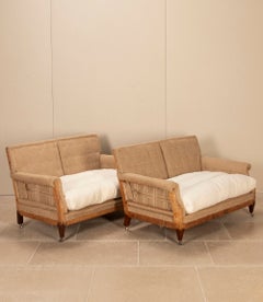 Matched Pair of Early 20th Century Two Seater Sofas in the Manner of Howard & So
