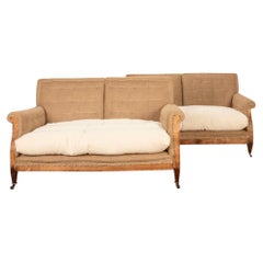 Matched Pair of Early 20th Century Two Seater Sofas in the Manner of Howard & So