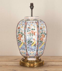 Large 19th Century Delft Vase Table Lamp