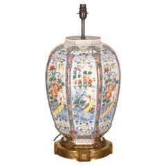 Large 19th Century Delft Vase Table Lamp