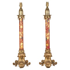 Ein Paar englische Chinoiserie-Tischlampen von Palmer aus dem frühen 19. Jahrhundert