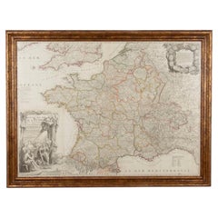 Large Early 18th Century Wall Map of France by Jean-Baptiste Nolin