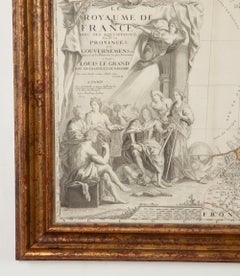 Large Early 18th Century Wall Map of France by Jean-Baptiste Nolin