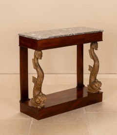 19th Century French Dolphin Console Table